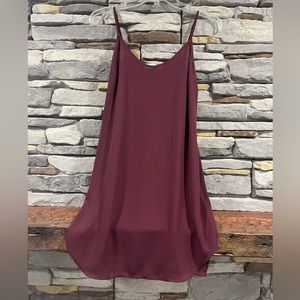 Reiss Maroon Spaghetti-Strap Mini Dress